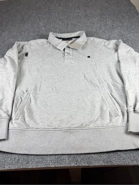 Y2K Rocawear men’s gray collared pullover sweatshirt 3XL Hip Hop Streetwear